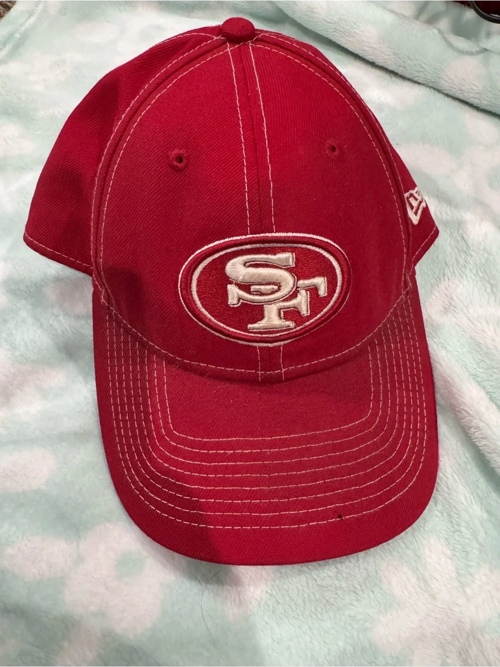 New Era Red SF Logo Baseball Cap with White Stitching